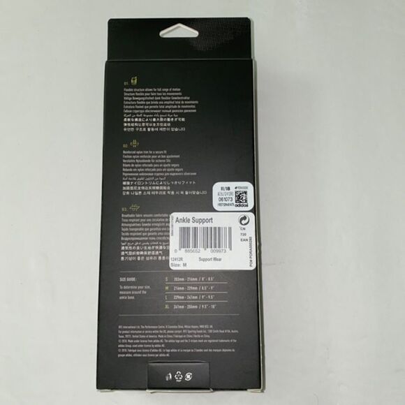 Adidas Ankle Sleeve Support Adult Unisex Black - Picture 2 of 6